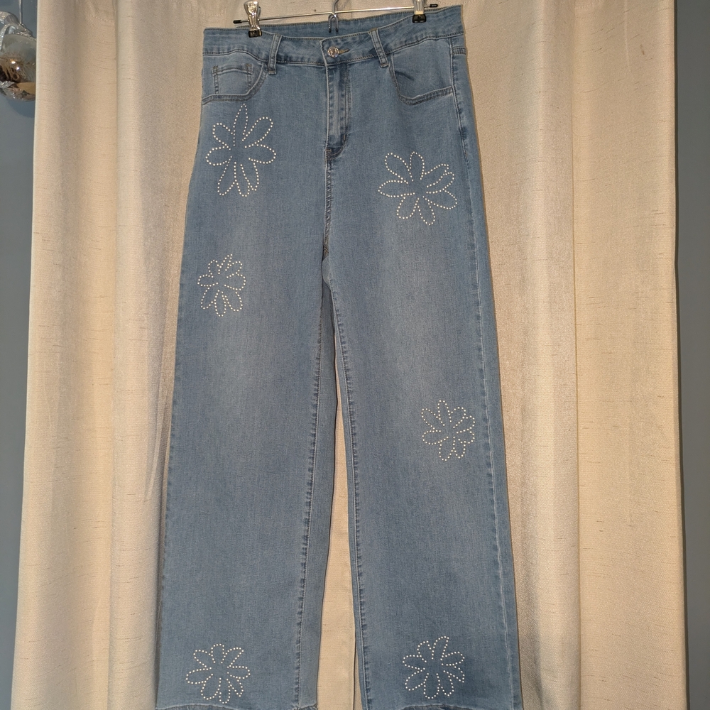 Embellished Blue Women's Jeans